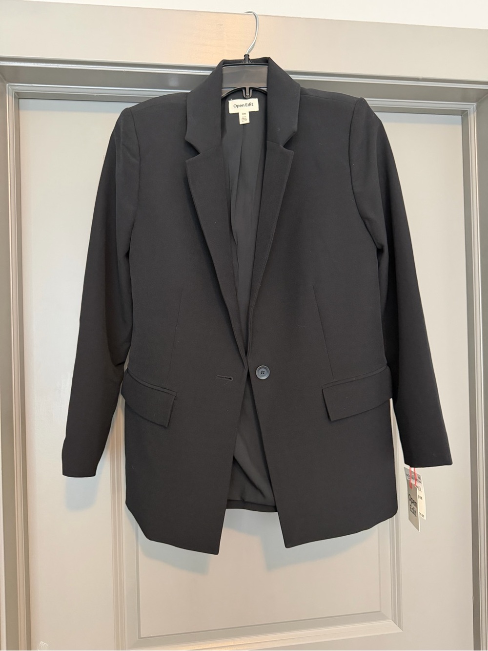 Open Edit Black Single-Button Blazer